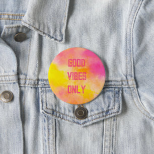Good Vibes Colourful Gradient Luminous Joy 7.5 Cm Round Badge