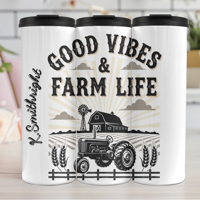 Good Vibes & Farm Life Thermal Tumbler (Creator Uploaded)