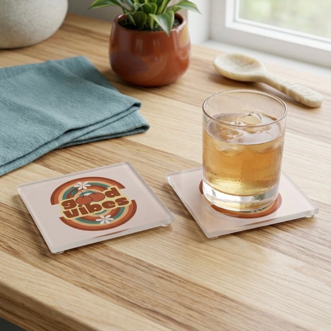 Good Vibes Glass Coaster (Creator Uploaded)