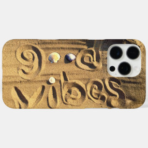 Good Vibes Hand Drawn Quote In Beach Sand Photo iPhone 16 Pro Max Case