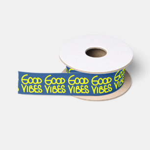 Good Vibes Handwriting (Choose Your Own Colour) Satin Ribbon