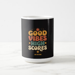 Good Vibes & High Scores Retro 70s Custom Typograp Coffee Mug