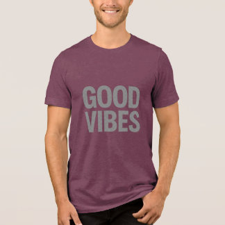 GOOD VIBES – Minimal Transparent Slogan T-Shirt Tri-Blend Shirt