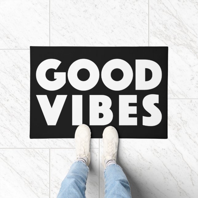 Good Vibes New Age Customisable Black And White Doormat (Indoor)