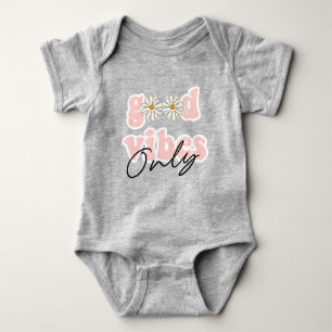Good Vibes Only 70's Hippie Slogan Baby Bodysuit