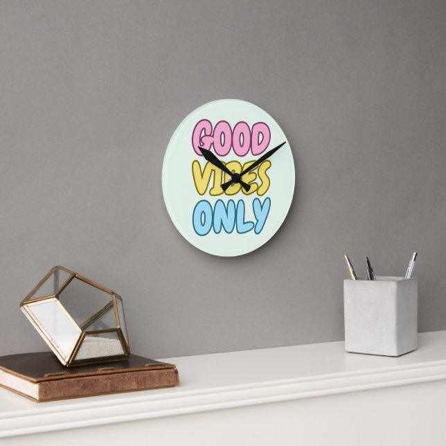 Good Vibes Only Acrylic Wall Clock (Office)