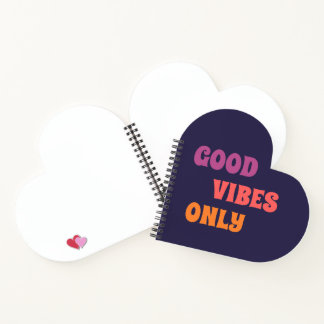 “Good Vibes Only” Aesthetic Heart Notebook 