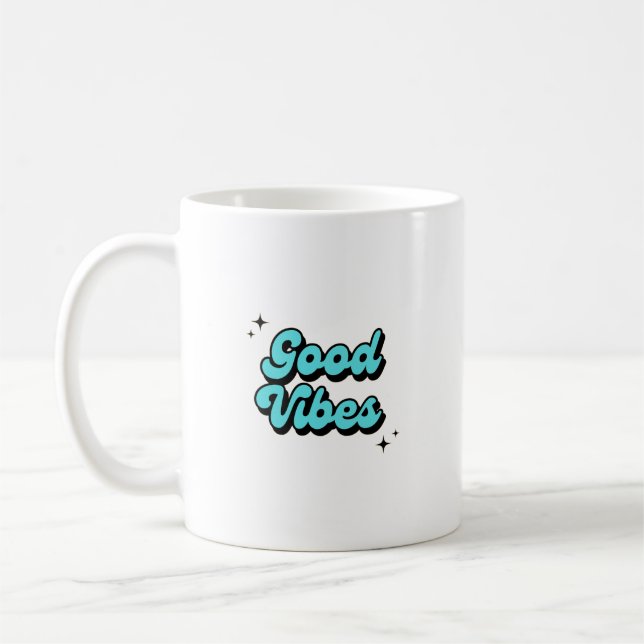 Good Vibes Only – Aesthetic Typography Mug Design  (Left)
