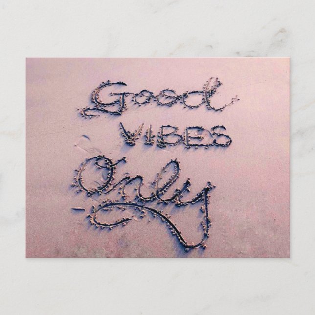 Good Vibes Only Beach and Sand Postcard (Front)