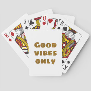 Good Vibes Only   Black and Golden Glitter  Playing Cards
