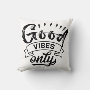 Good Vibes Only Brush Typography Cushion