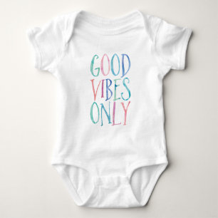 Good Vibes Only - Colourful Watercolor Typography Baby Bodysuit