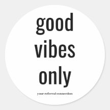 "Good Vibes Only" Envelope Sticker (B&W)