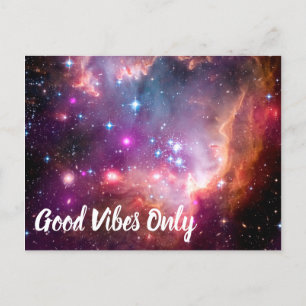 Good Vibes Only Galaxy Outer Space Universe Stars Postcard