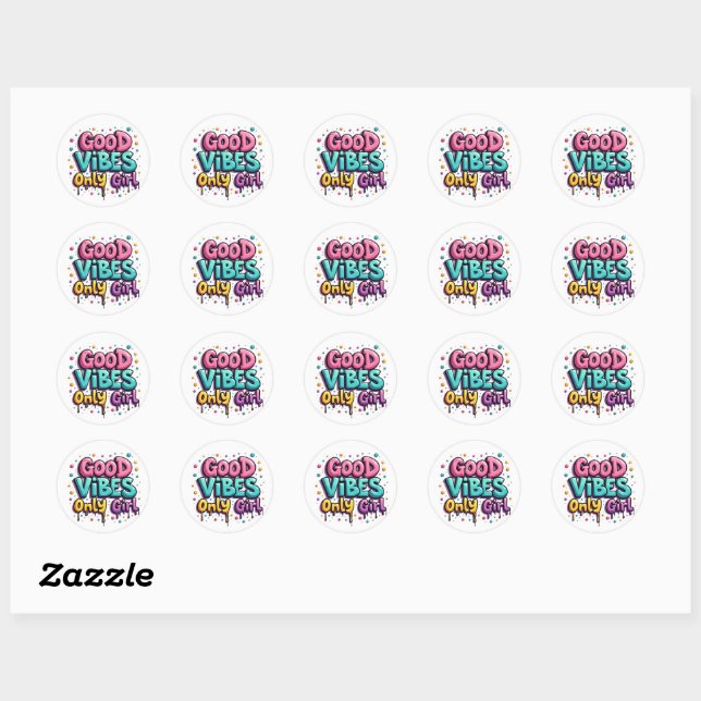 Good Vibes Only Girl Graffiti Sticker (Sheet)