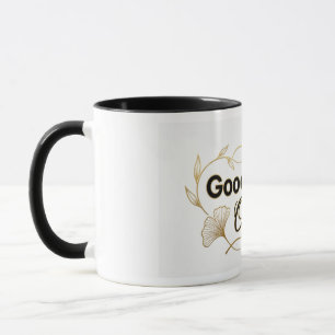 Good Vibes Only - Gold Floral Minimalist Design -  Mug