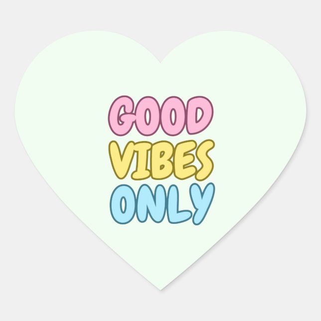 Good Vibes Only Heart Sticker (Front)