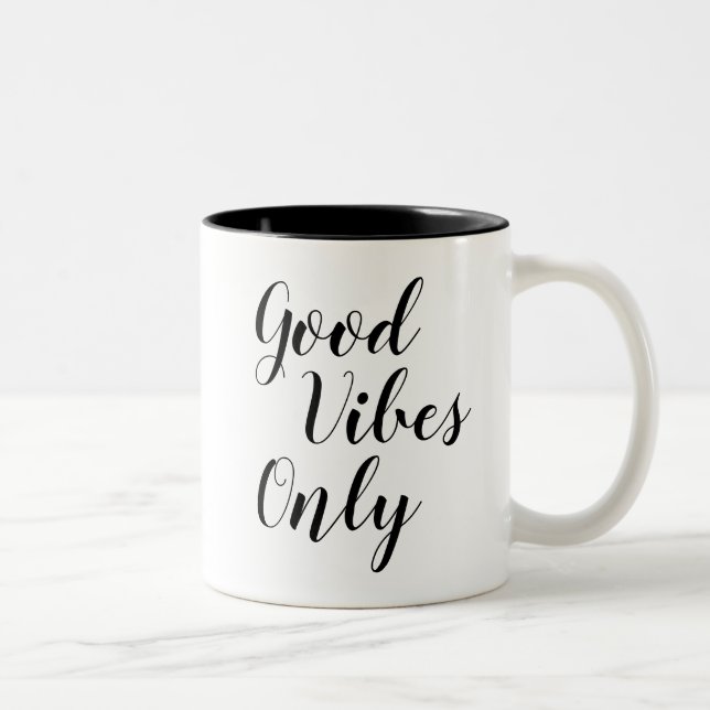 Good Vibes Only | Inspiring Slogan Quote Mug (Right)