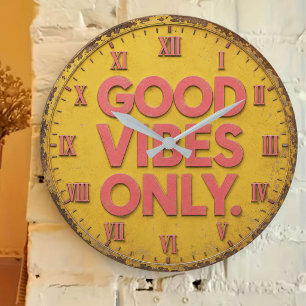 Good Vibes Only Large Clock