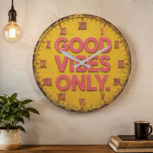 Good Vibes Only Large Clock