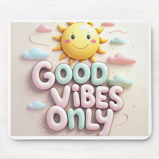 Good Vibes Only Mouse Pad (Front)