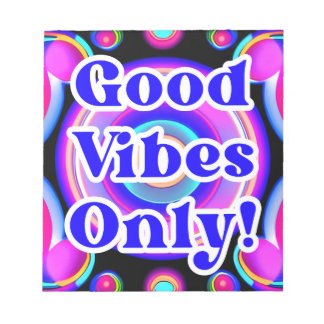 Good Vibes Only! Neon Colours 80s 90s AI Design Notepad