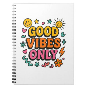 Good Vibes Only Notebook – Funky Retro 