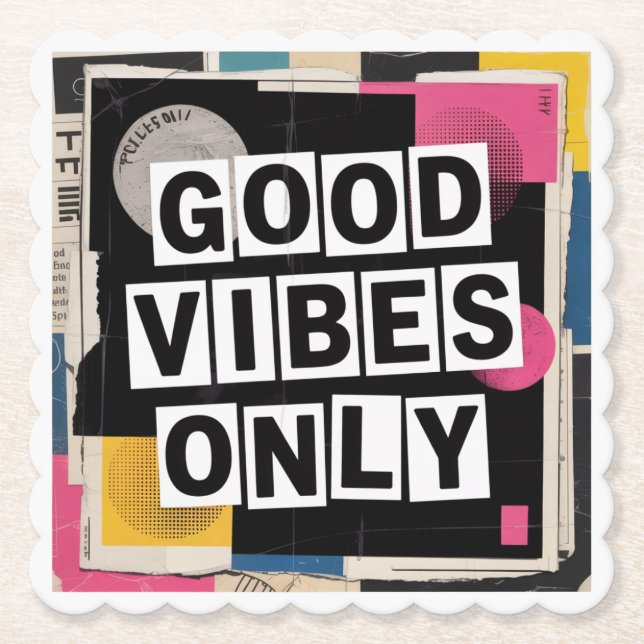 Good Vibes Only Paper Coaster (Front)