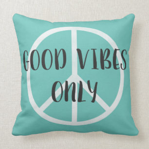 Good Vibes Only Peace Sign with Boho Style Arrows Cushion