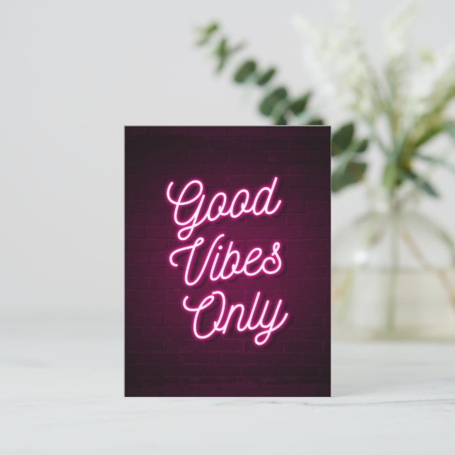 Good Vibes Only (Pink) Postcard (Standing Front)