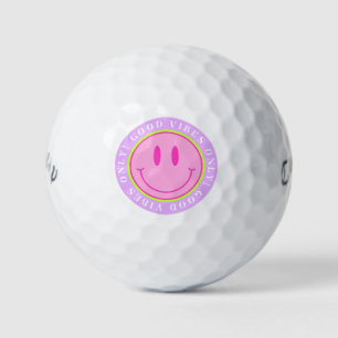 'Good Vibes Only' Positivity Happy Face Motivation Golf Balls