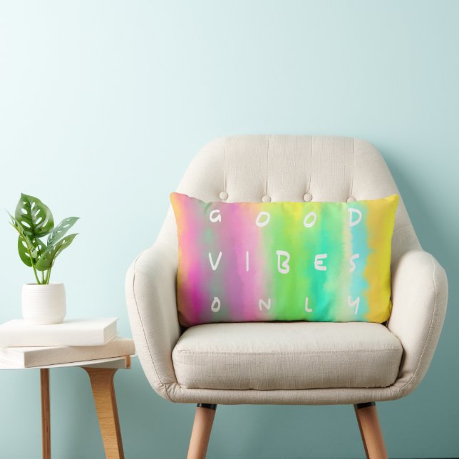 Good Vibes Only Positivity Inspiration Painting Lumbar Cushion (Chair)
