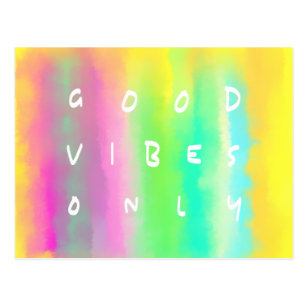 Good Vibes Only Positivity Inspiration Painting Postcard