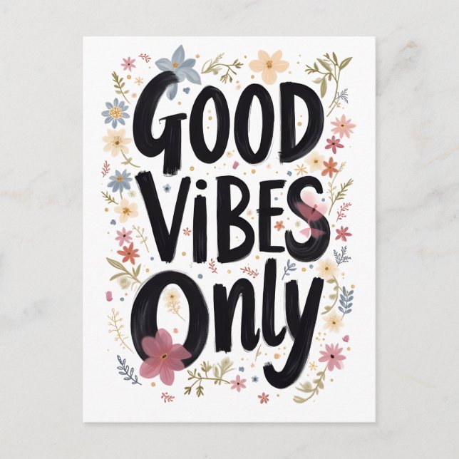 Good vibes only postcard (Front)