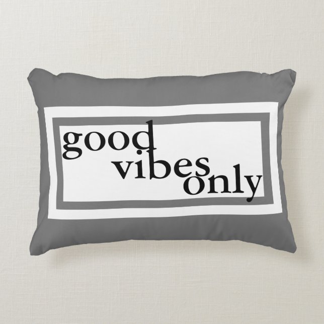 good vibes only quote accent pillow (Front)