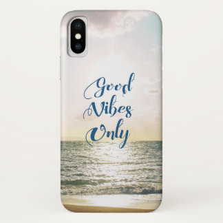 "Good Vibes Only" Quote Be Positive, Sea Beach Sun iPhone X Case