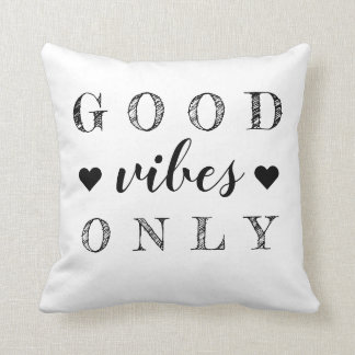 Good Vibes Only Quote Black White Reversible Cushion