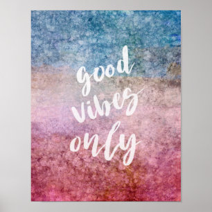 good vibes only quote poster wall art