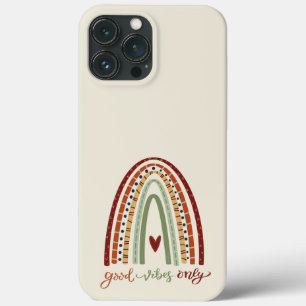 Good Vibes Only Quote Rainbow Fun Inspirivity iPhone 13 Pro Max Case