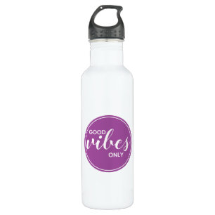 Good Vibes Only Quote Typography Purple 710 Ml Water Bottle