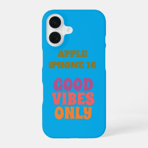 Good Vibes Only Retro Blue iPhone 16 Case