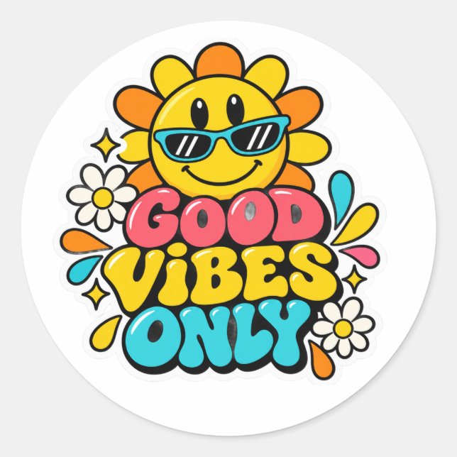 Good Vibes Only Retro Sticker (Front)