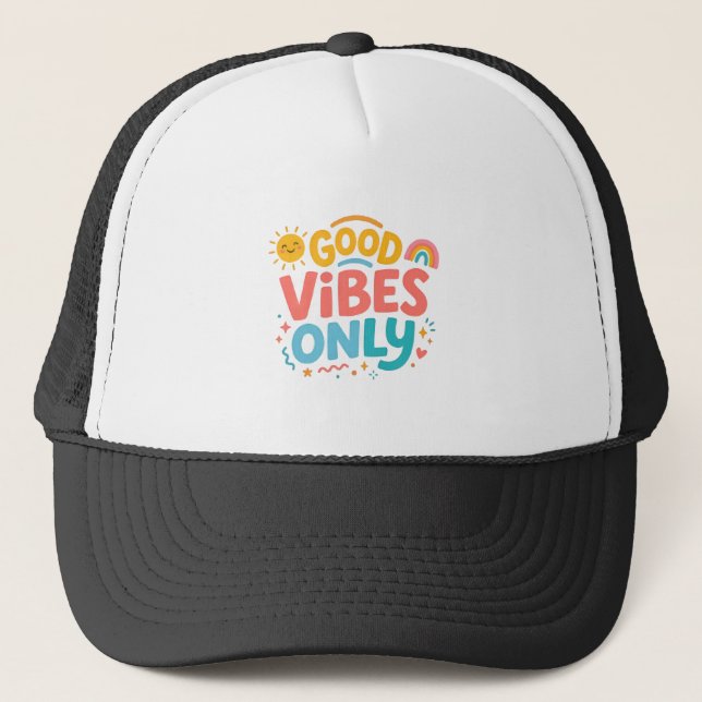 Good vibes only Retro Trucker Hat (Front)