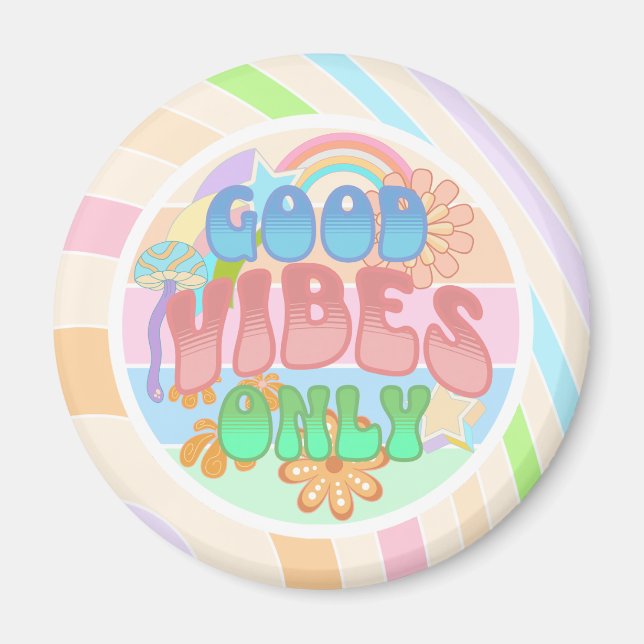 Good Vibes Only | Retro Vintage  Magnet (Front)