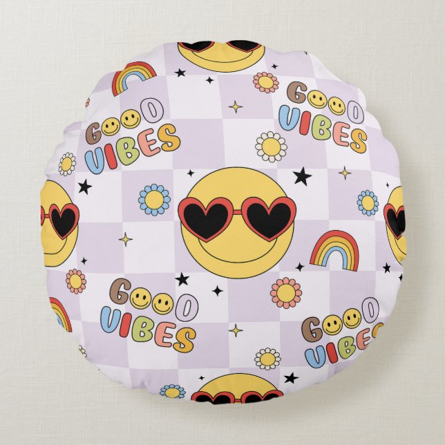 Good Vibes Only Round Cushion (Front)