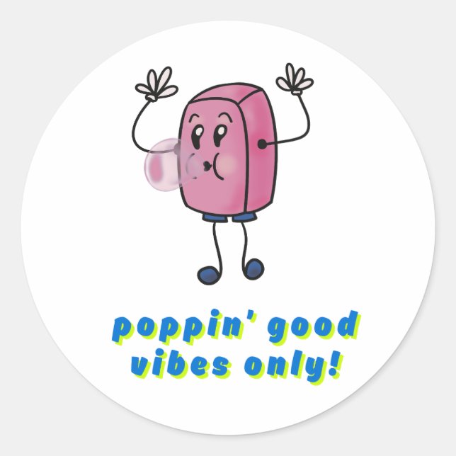 Good Vibes Only Round Sticker (Front)