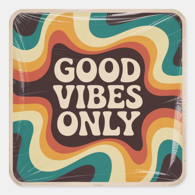 Good Vibes Only Square Sticker (Front)