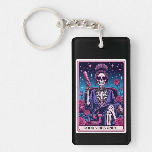 Good Vibes Only Tarot Card Keychain (Front)