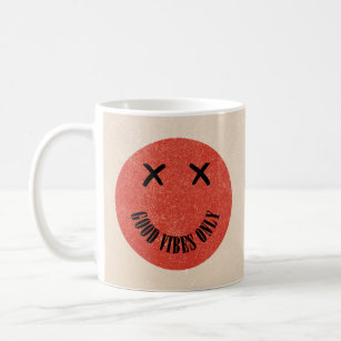 Good Vibes Only (Textured) Smile Quote Coffee Mug
