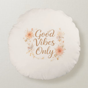 Good Vibes Only Throw Pillow Floral Aesthetic